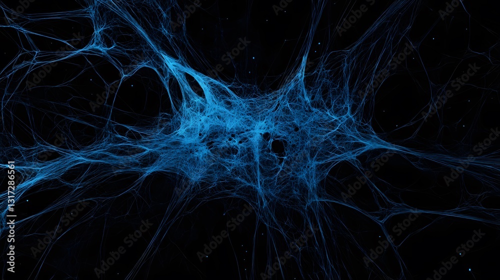 Fototapeta premium Abstract blue digital background with big data visualization, representing technology and information flow