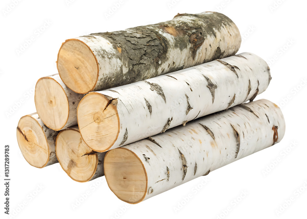 stack of birch firewood logs