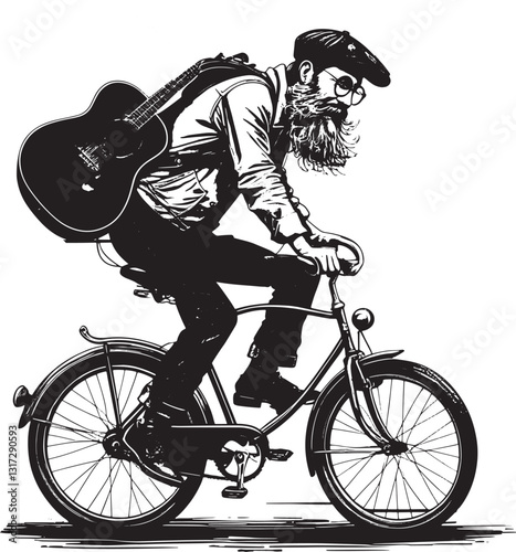 silhouette of a cyclist