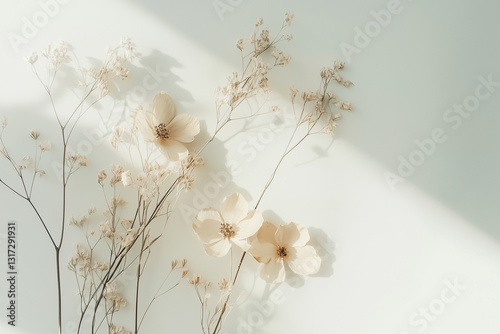Design made with dried flowers for eco-friendly packaging, low carbon living, environmental protection