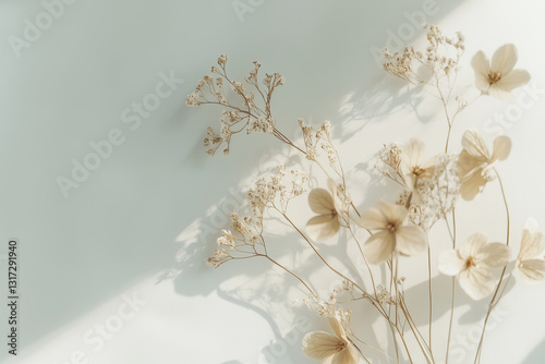 Design made with dried flowers for eco-friendly packaging, low carbon living, environmental protection