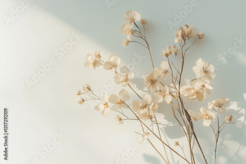 Design made with dried flowers for eco-friendly packaging, low carbon living, environmental protection