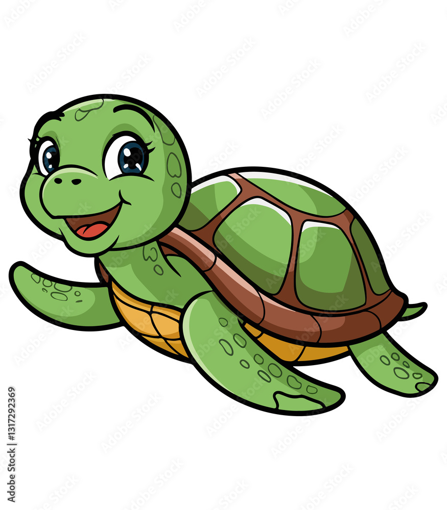 Fototapeta premium Cute sea turtle Clipart