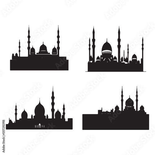 Elegant Islamic Mosque Vector Design for Presentations and Design Projects