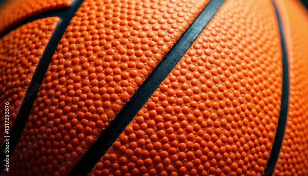 Obraz premium Deep orange basketball surface, pebbled texture , competition, basketball texture