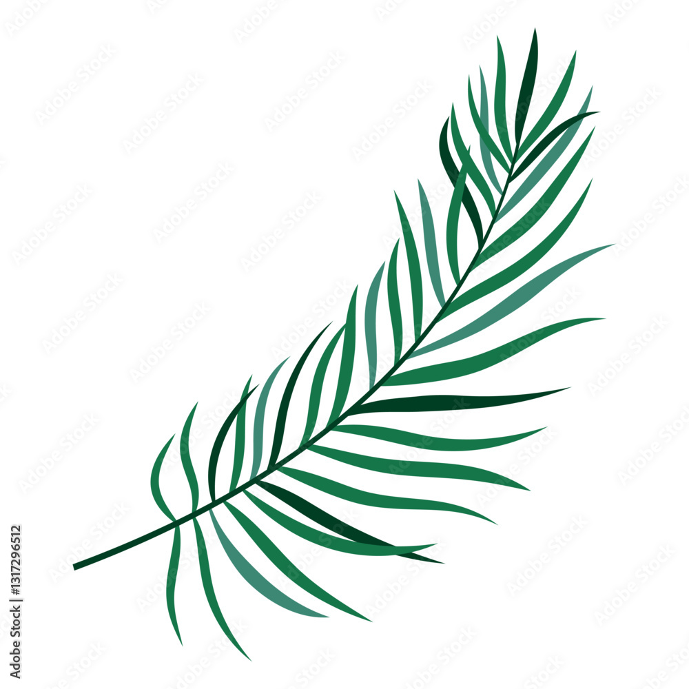 Fototapeta premium palm leaf in flat style