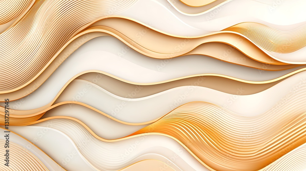 Fototapeta premium Abstract Waves in Warm Tones, Creating a Flowing Texture with Soft Curves and Gradients