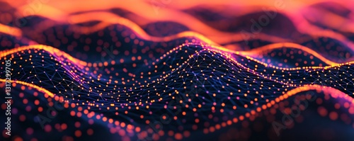 An abstract visualization of AI-driven modeling, glowing data nodes connecting seamlessly.