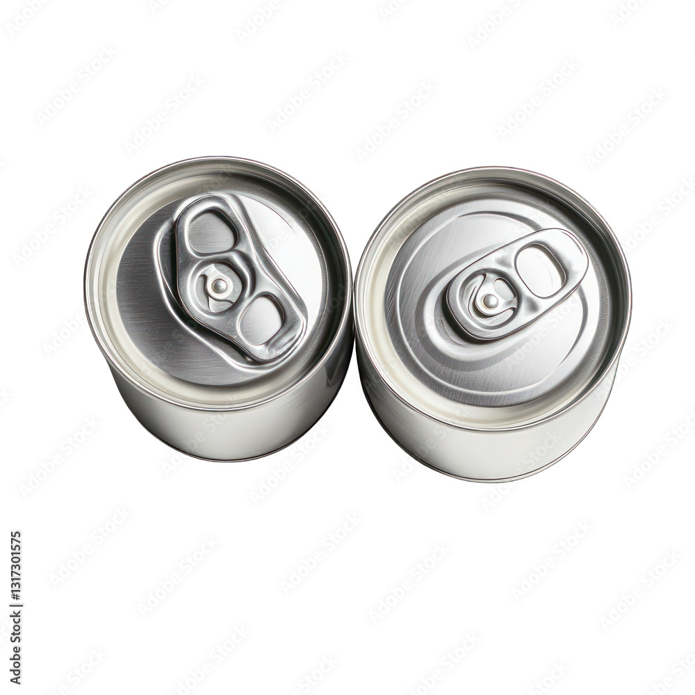 White 500ml and 330ml aluminum cans isolated on white background