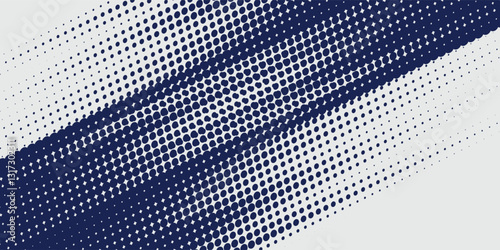 Vector halftone wave dots background. Futuristic twisted grunge pattern, dots, circles abstract design