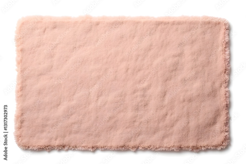 Soft Peachy Pink Textured Fabric with Fringed Edges Soft Peachy Pink Textured Fabric with Fringed Edges