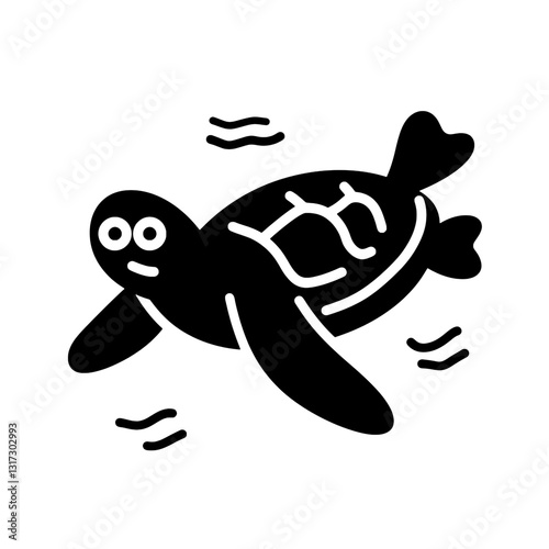 Enjoying a peaceful moment underwater, a cute turtle gracefully glides through the ocean waters in a vibrant scene of tranquility and life