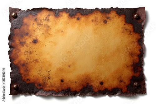 Aged, Burned, Antique Paper Texture with Fastened Edges