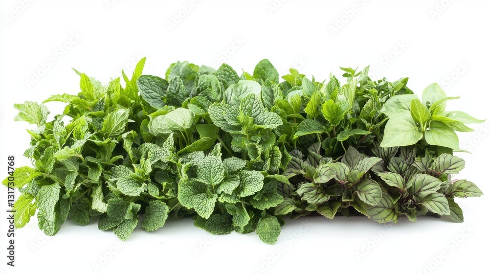 Fresh Assortment of Green Herbs with Varied Textures and Colors Fresh Assortment of Green Herbs with Varied Textures and Colors