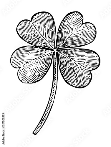 Four leaf clover design representing luck and good fortune in a stylized vector art creation