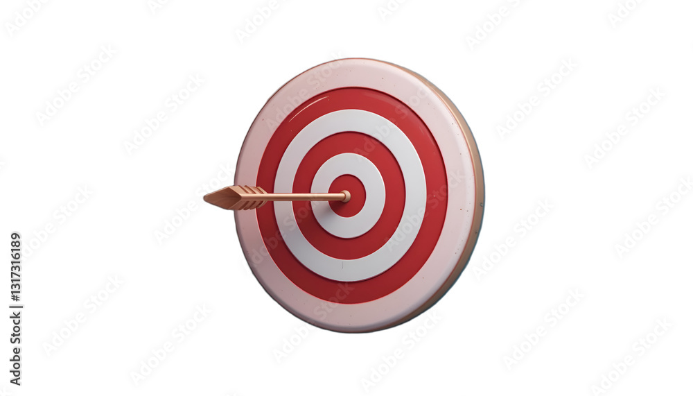3d a red and white target with a dart in the middle dart on target isolated transparent white background 3d a red and white target with a dart in the middle dart on target isolated transparent white background