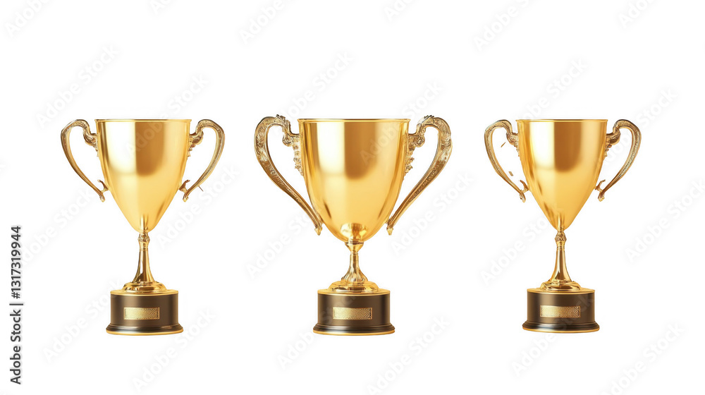 Golden Trophy Collection on Isolated Background for Achievement Golden Trophy Collection on Isolated Background for Achievement