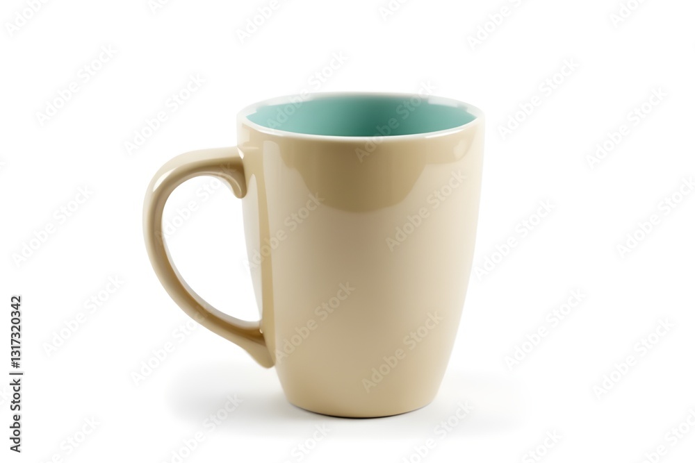 Beige and Teal Two-Tone Ceramic Coffee Mug Beige and Teal Two-Tone Ceramic Coffee Mug