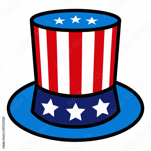 uncle sam hat with flag