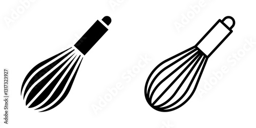mixing and whisking icon on white background