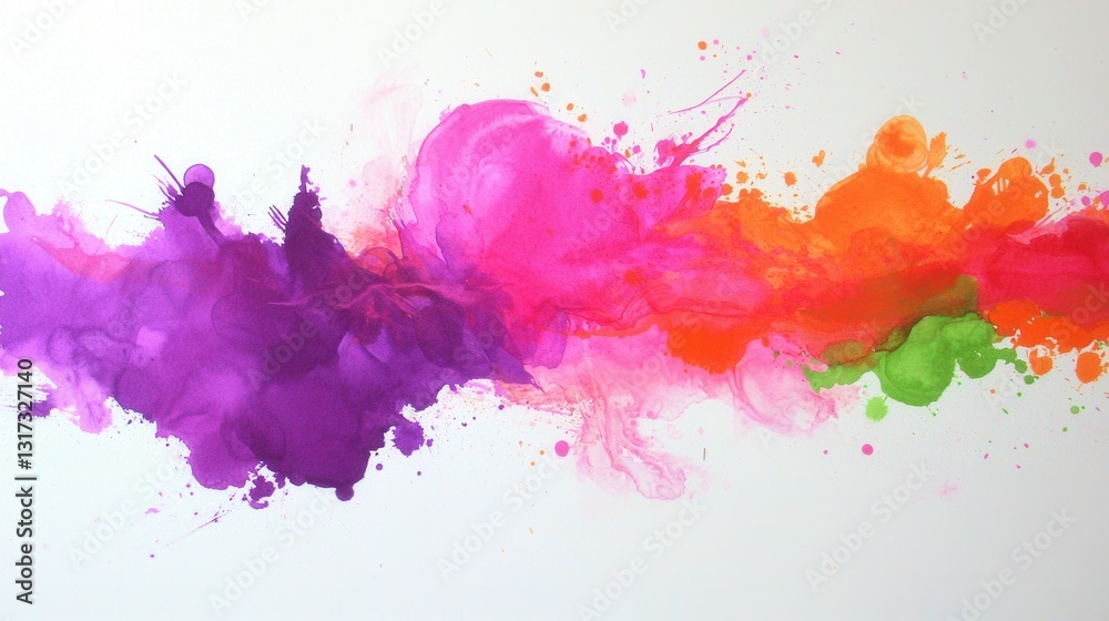 Obraz premium Vibrant Abstract Fluid Art with Splashes of Colorful Paints