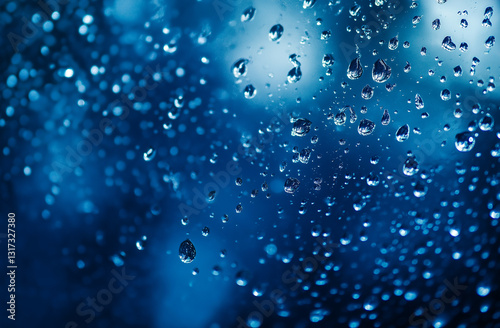 Dark Blue Abstract Background with Water Droplets, Fog, and Bubbles – High-Quality Texture for Design and Creative Projects







