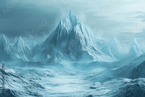 Wallpaper Mural Majestic snow-covered mountains in overcast light. AI generative Torontodigital.ca