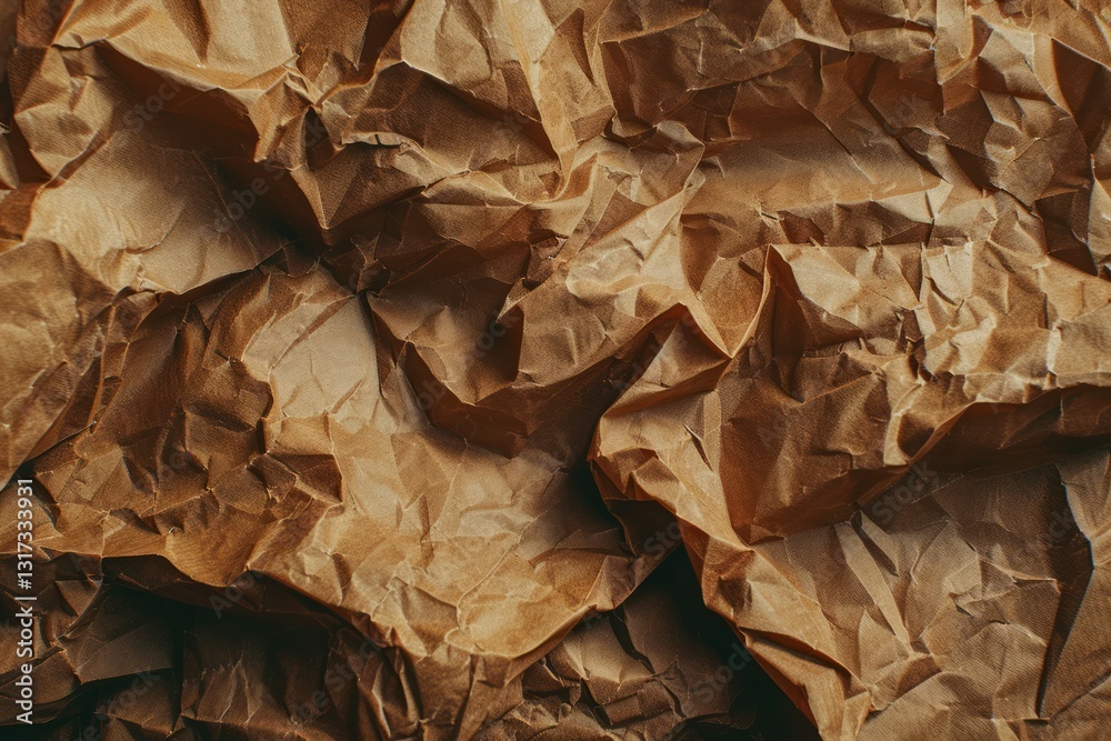 Photo of Crumpled sheet of toned brown paper. Background texture for backdrops or mapping Photo of Crumpled sheet of toned brown paper. Background texture for backdrops or mapping