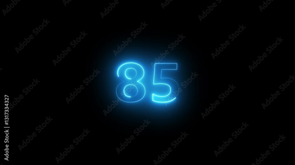 4k video neon text 85 number countdown icon Neon number 85 with alpha channel, Energy Neon red Number 85 Animation on a background........ 4k video neon text 85 number countdown icon Neon number 85 with alpha channel, Energy Neon red Number 85 Animation on a background........