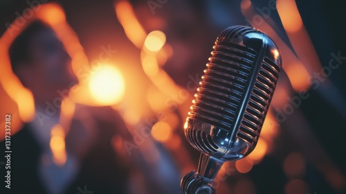 Generic 1940s Band Overview Singer Mic Stand Tones