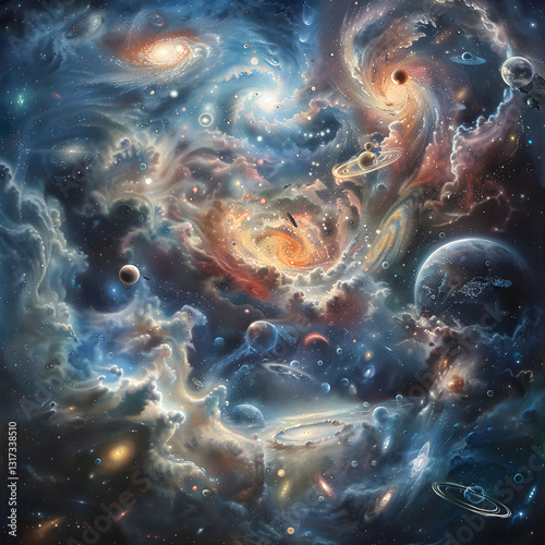 The Cosmic Dance: Artistic Interpretation of Theories about the Universe's Origin
