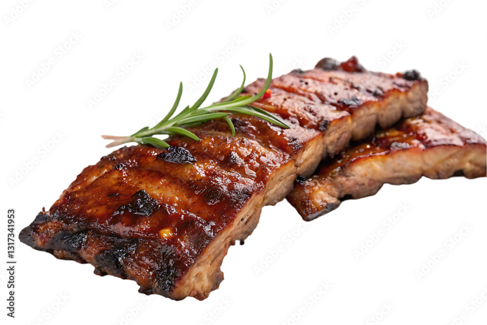 Grilled Pork Ribs with Garnish Grilled Pork Ribs with Garnish