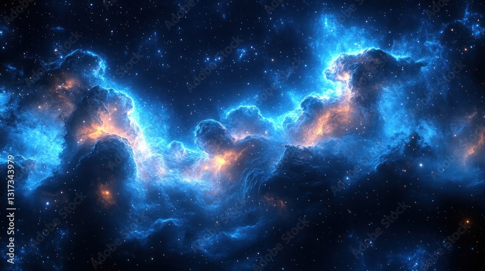 Fototapeta premium Cosmic nebulae, vibrant celestial clouds