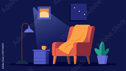 Relaxation Corner A cozy corner featuring a comfy chair dim lighting and a blanket inviting workers to take short relaxation breaks during the day.