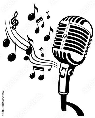 vector illustration of a microphone