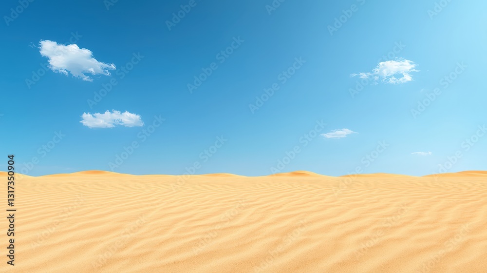 Naklejka premium Breathtaking panorama of azure sky with majestic white clouds, serene cloudscape