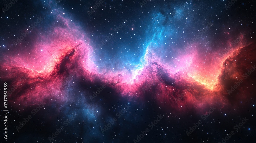 Fototapeta premium Cosmic nebulae, vibrant colors, stellar dust