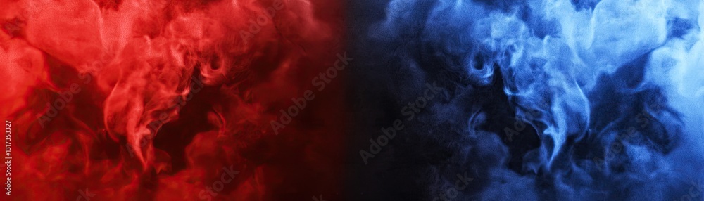 Obraz premium Red and blue smoke swirls, abstract background (8)