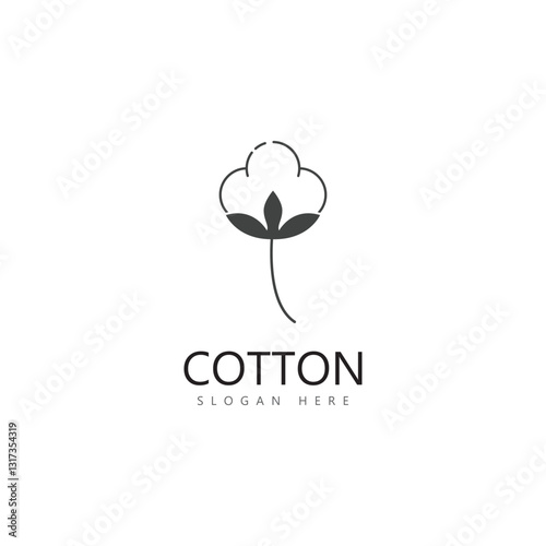 cotton flower vector icon logo design