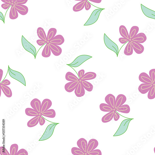 Elegance pink floral stems seamless pattern on a grey background. Vector hand drawn. Artistic, abstract flowers and tiny leaves, buds bells printing. Template for designs, fabric, fashion, textile