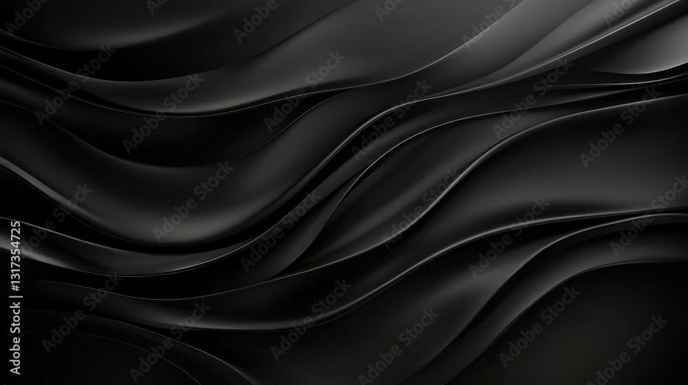 Obraz premium Black wavy background, versatile backdrop for modern design and creative projects