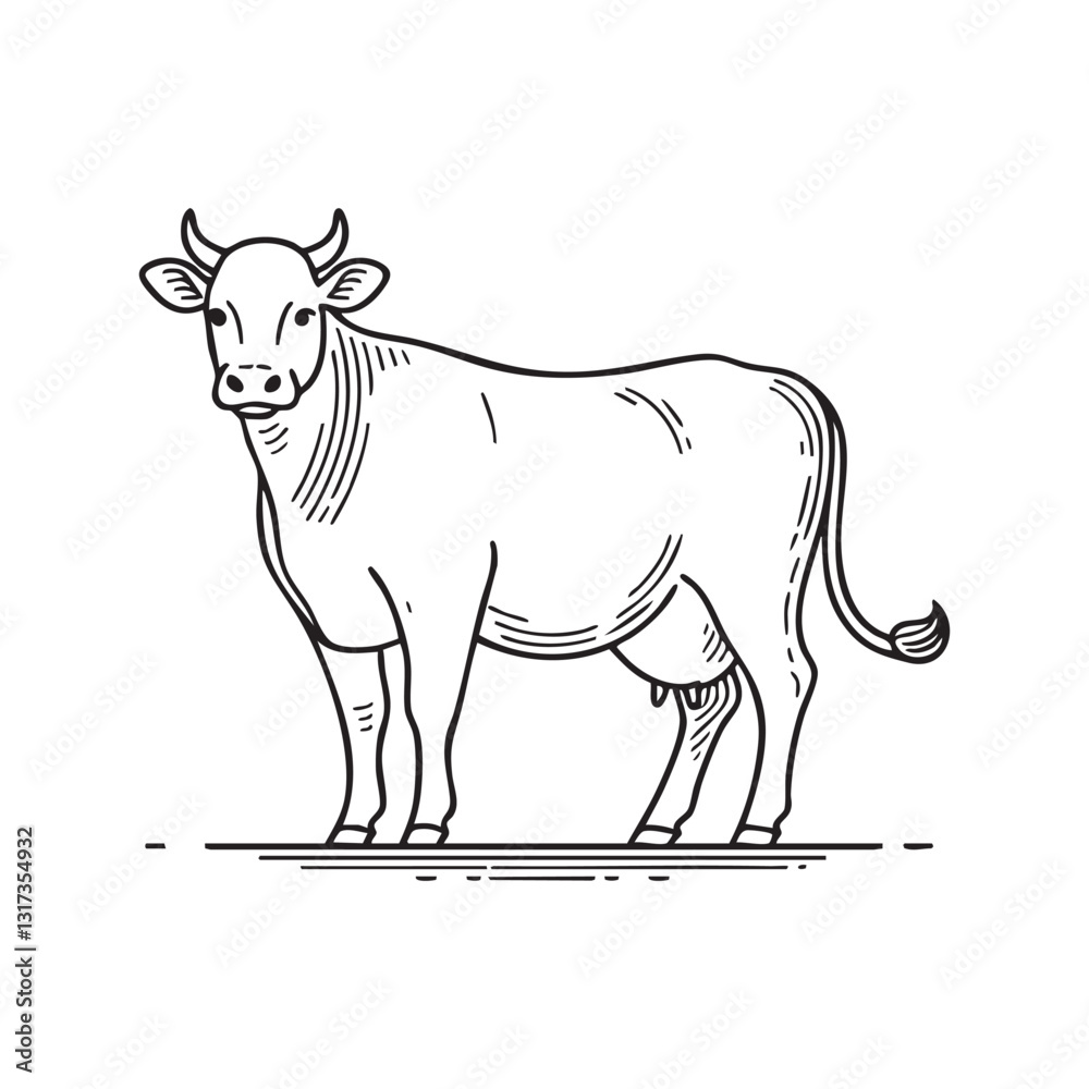 Fototapeta premium black and white cow