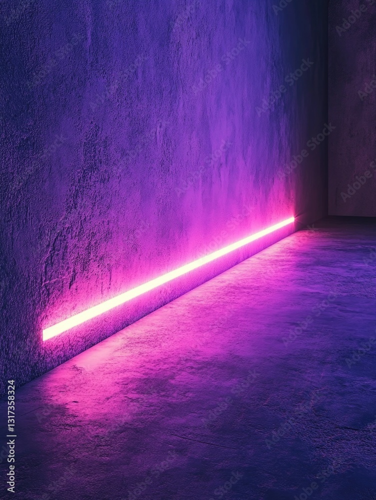 A bright neon strip on a city wall, ideal for urban settings or nightlife themes A bright neon strip on a city wall, ideal for urban settings or nightlife themes