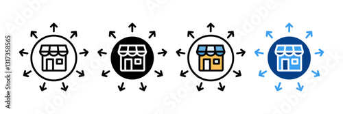 Franchise Growth Icon Set Multiple Style Collection
