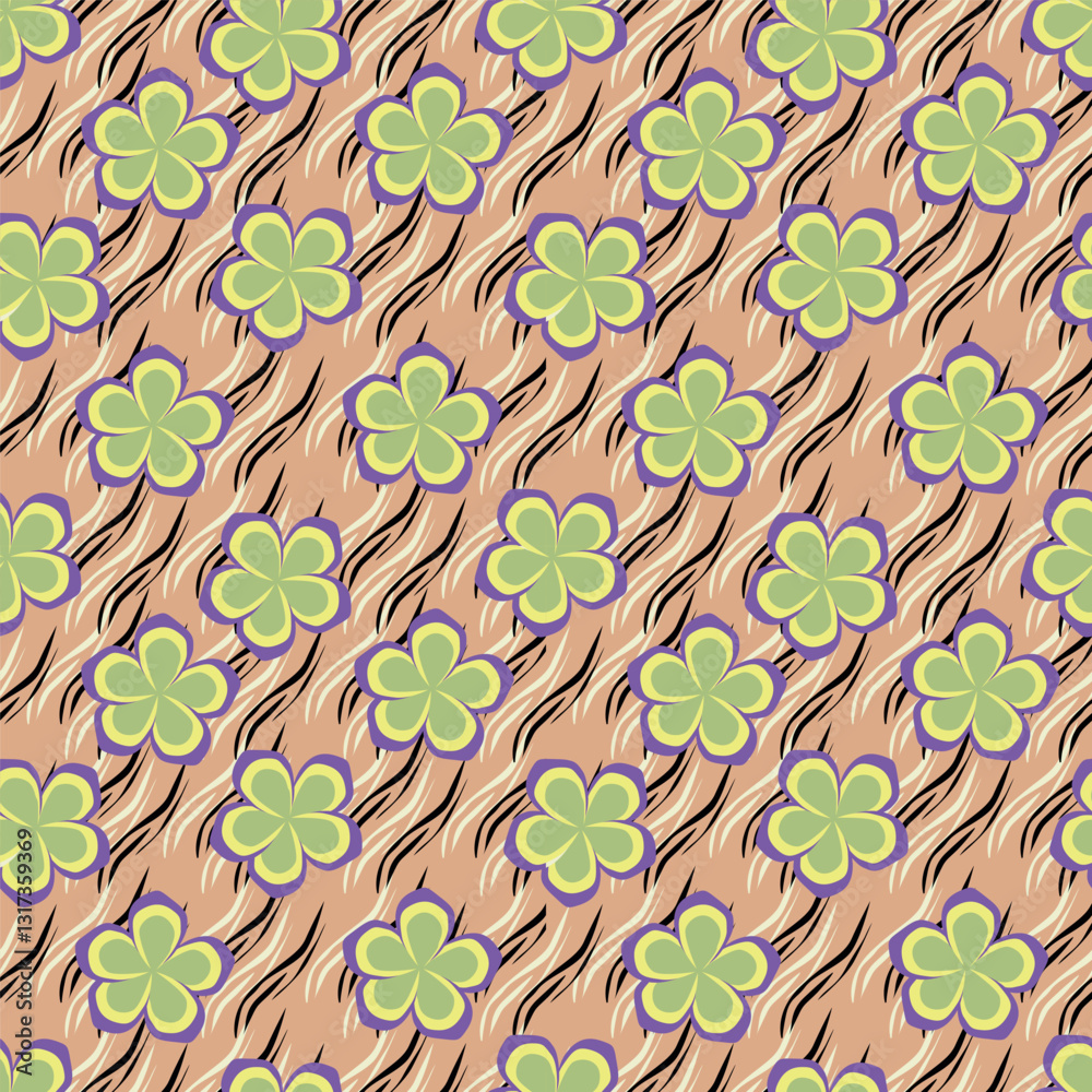 flower seamless pattern on background