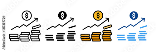 Revenue Icon Set Multiple Style Collection