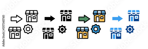 Franchise Development Icon Set Multiple Style Collection