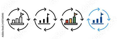 Profitability Icon Set Multiple Style Collection