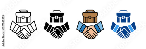Cooperation Icon Set Multiple Style Collection