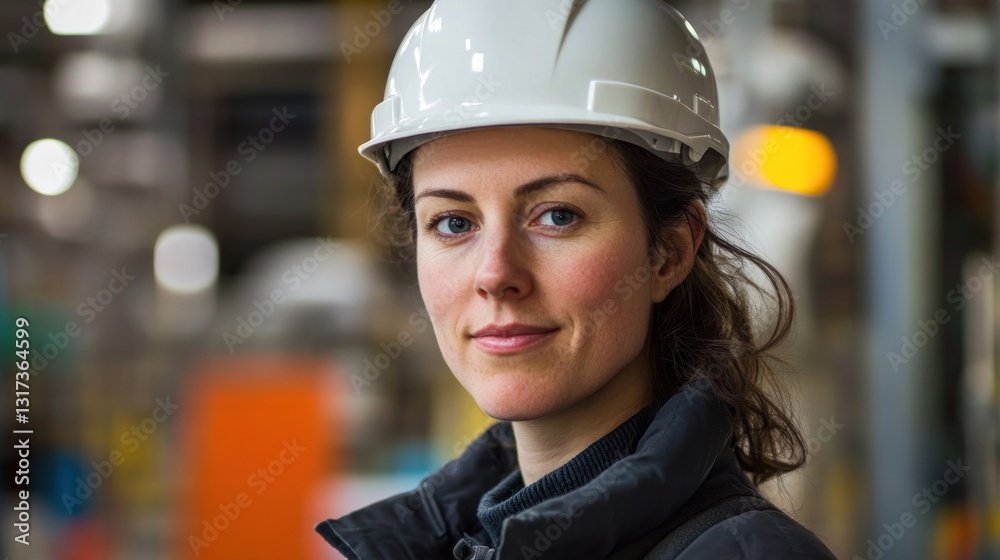 Woman engineer in a factory